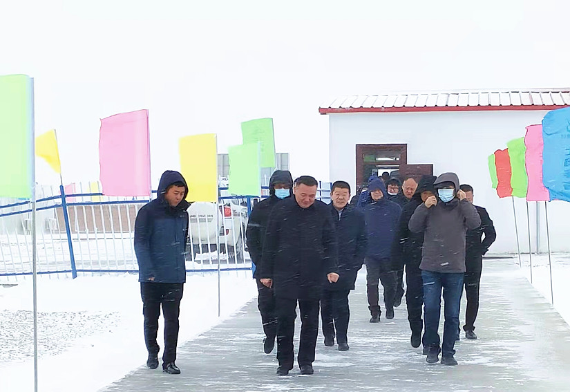 阿勒泰地委、行署帶隊的觀摩團一行60余人到達北園春多胎羊產業(yè)園_副本.jpg